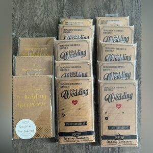 New Kraft Wedding Invitations Reception Bundle
